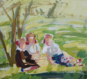 Painting "Three girls"